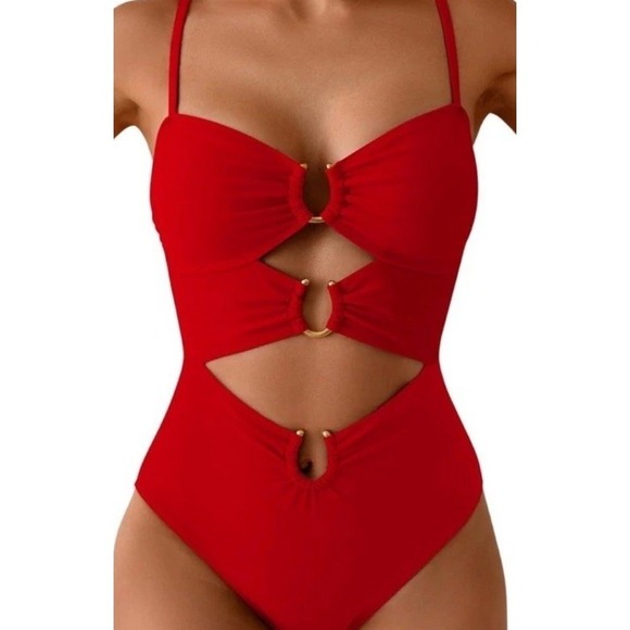 Eomenie Other - Eomenie Women's‎ Red Ride The Beauty Sz S One Piece Bathing Suit
